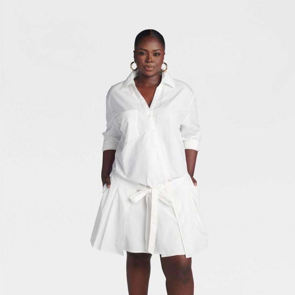 KBB by Kahlana -  Women's 'The Apron Shirt Dress' - W White
